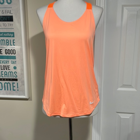 Nike Dri-Fit top in orange. Back straps unique. - Picture 2 of 7